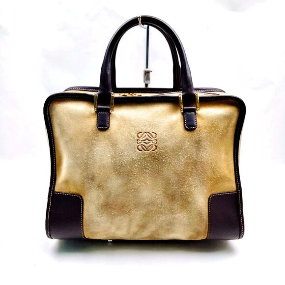 Loewe Handbags - LOEWE Amazona Hand Bag Brown Suede Leather